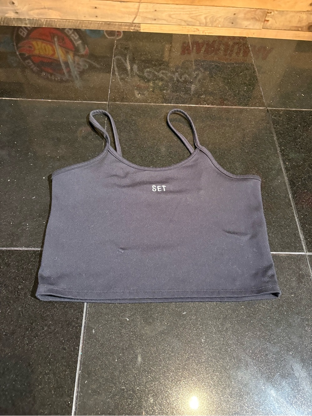 SET Active Women's Black Cropped Camisole Tank
